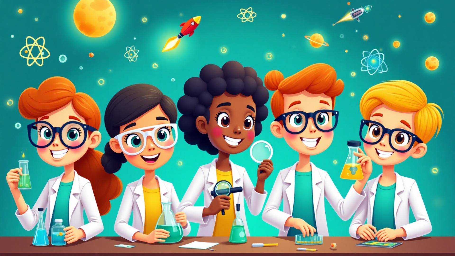 Students doing science experiments